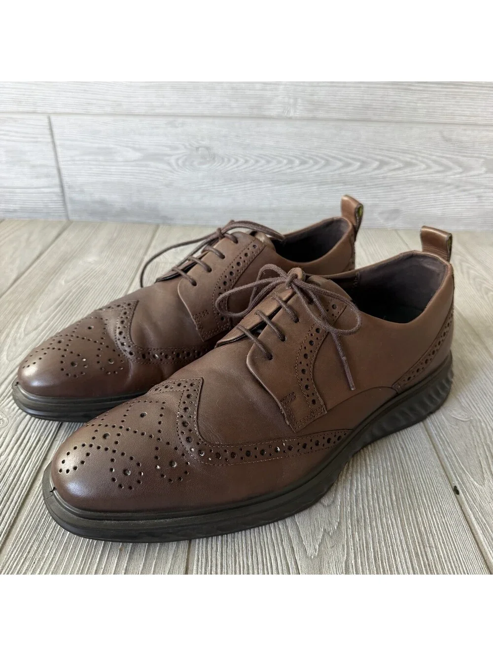 Ecco Men’s ST.1 Hybrid Cap Toe Derby Oxfords Shoes  Leather Brown 44 / US 10.5